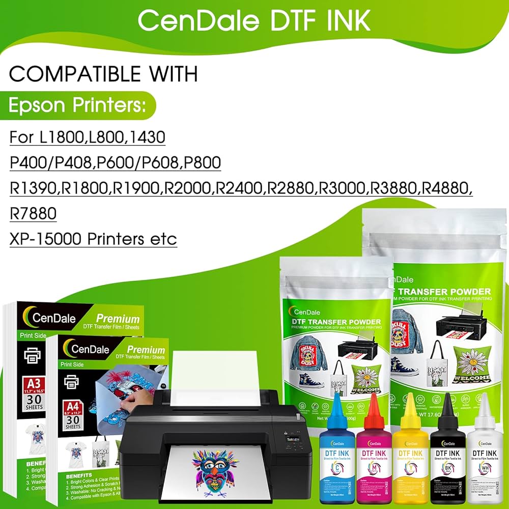 Amazon.com: CenDale Premium DTF Ink 1500ML - DTF Transfer